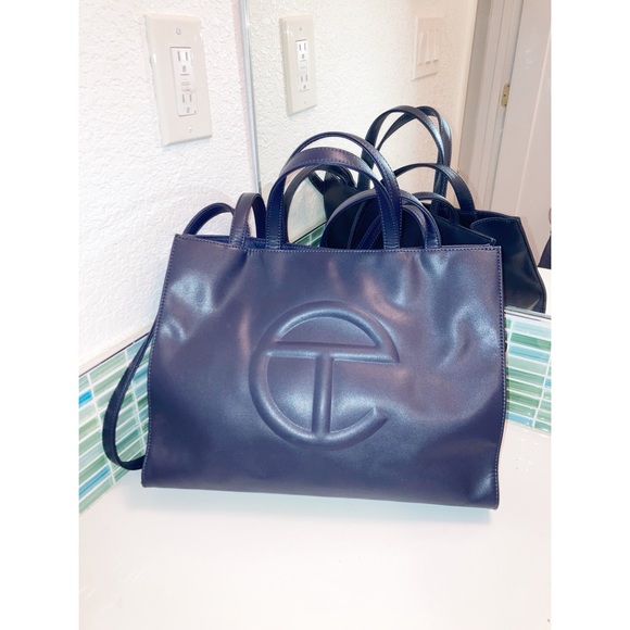 TELFAR MEDIUM Shopping Bag - NAVY 15” x 19” Shopper Tote - Picture 15 of 15